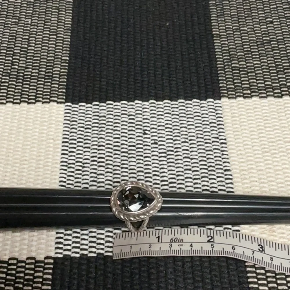 Brighton great shape Your True Color teardrop smoky dark grey crystal ring sz 8 - Picture 6 of 7